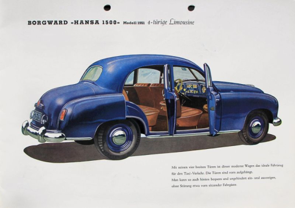 Borgward Hansa 1500 Modelprogram 1951 Carbrochure (10024)